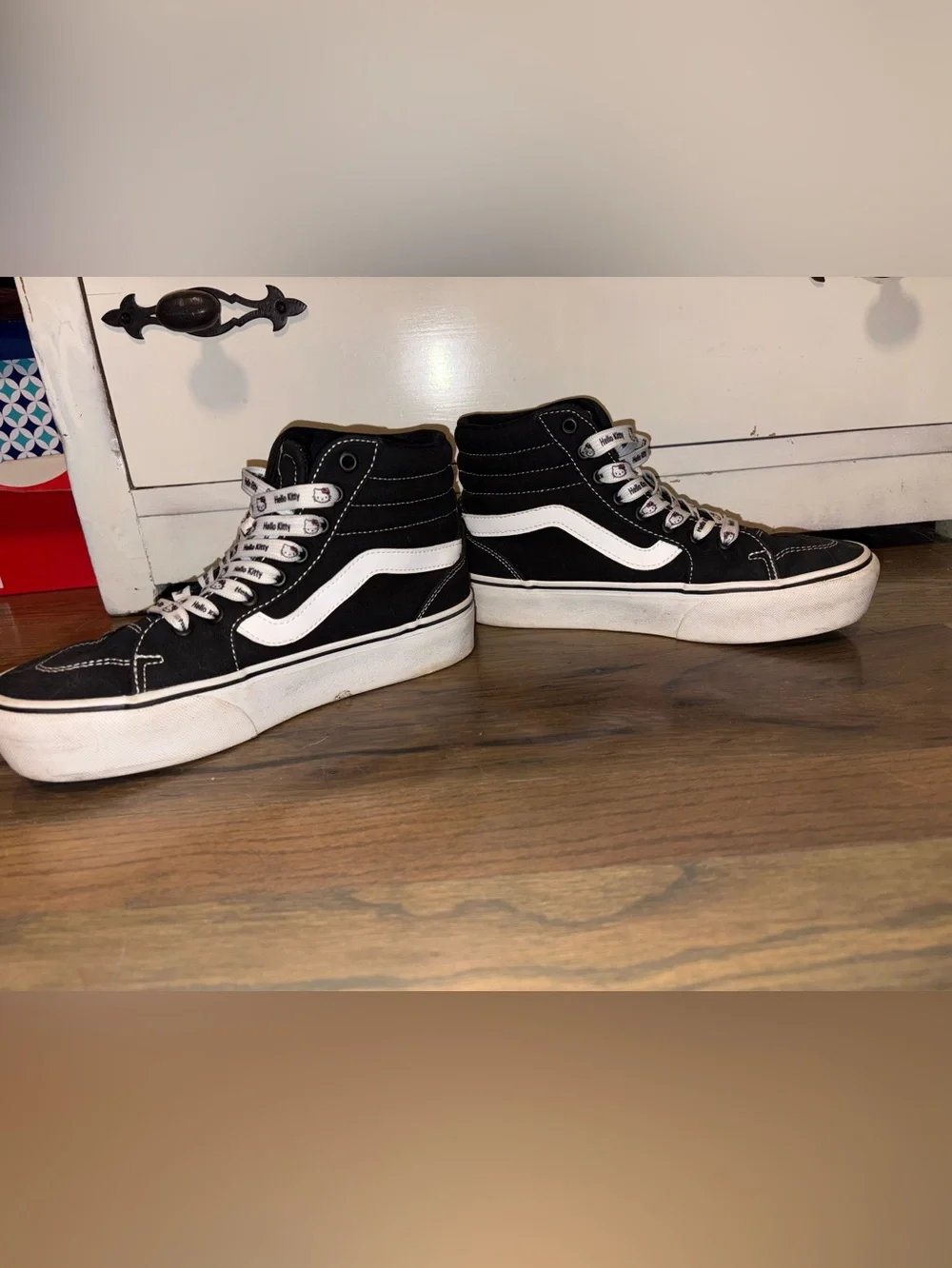Platform Hi-Top Vans with Hello Kitty Laces